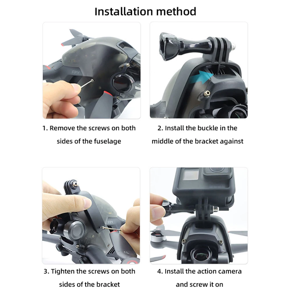 액션 카메라 상단 브래킷 장착 클램프 익스텐션 키트, 고프로 히어로 12, DJI FPV 드론용, 고프로 12, 11, 10, 9, DJI 인스타 360 X3