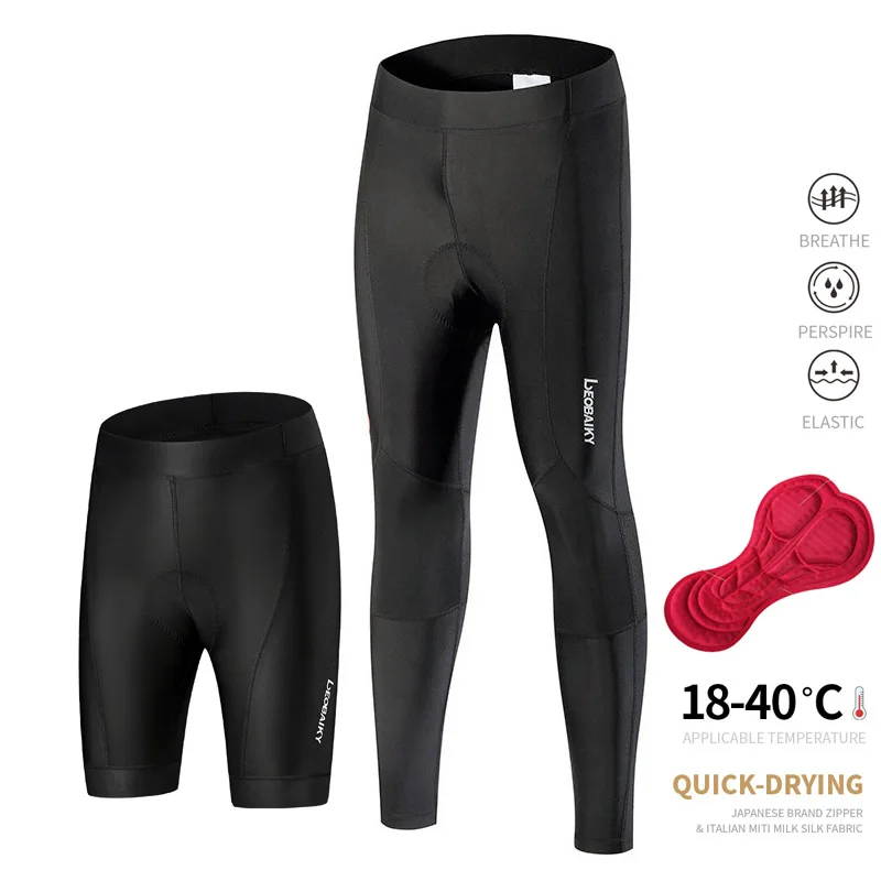 Cycling Tights Men Compression Leggings Bicycle Trousers Long Shorts