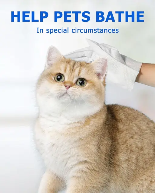 Cleaning Wipes Gloves for Dog and Cat,Pet Bathing Wipes Cleaning & Deodorizing,Dog Wipes for Body Paws Butt Daily Care,Cat Groom 3