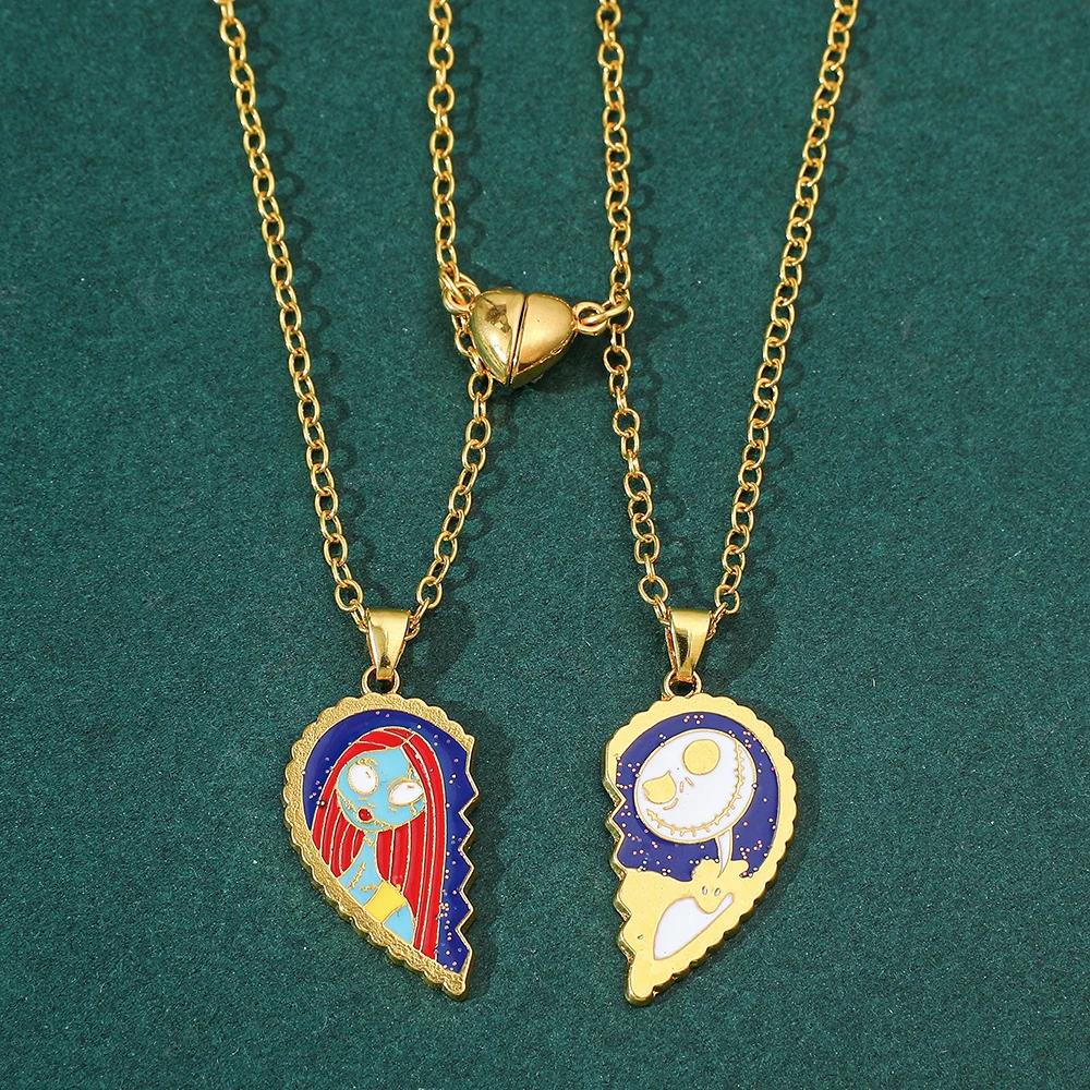 Disney Nightmare Before Christmas Couple Necklace Jack Sally