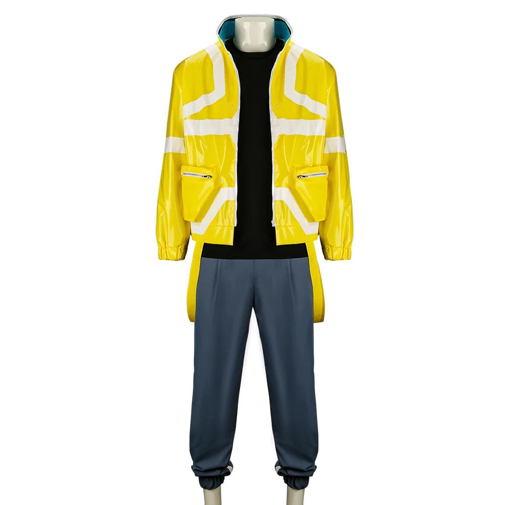 

Cyberpunk Edgerunners David Cosplay Costume Glossy Yellow Jacket Shirt Pants Harajuku Streetwear David Martinez Outfits