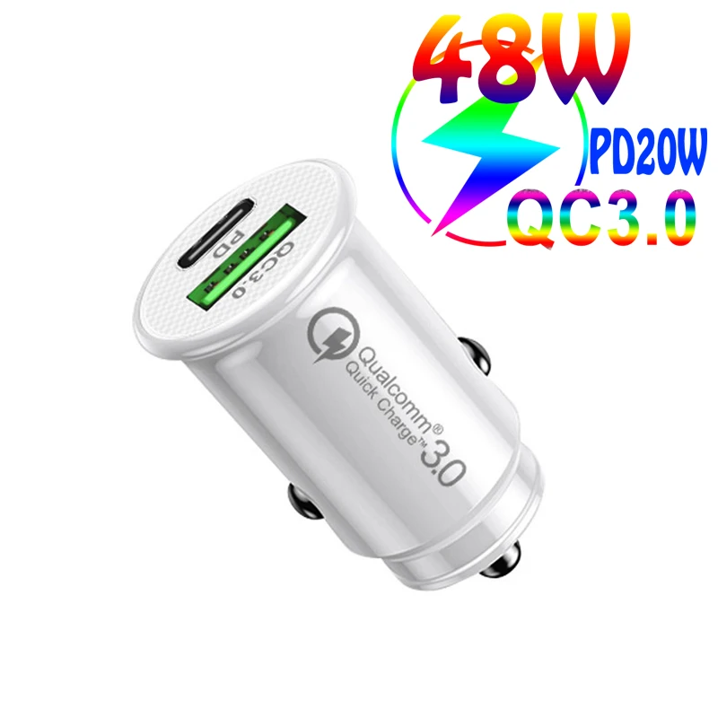 Type C 48W Fast Car USB Charger For iPhone Xiaomi Mobile Phone USB Car Charger Quick Charge 4.0 QC4.0 QC3.0 QC 5A PD usbc car charger Car Chargers