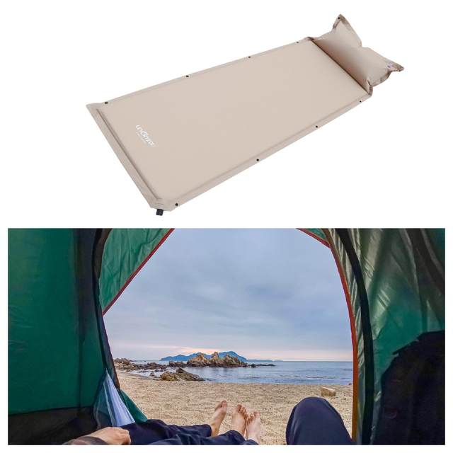 Inflating Mattress Inflatable Sleeping Mat Cushion Waterproof Foldable Outside Portable for Camping Balcony Backpacking Indoor