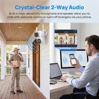 Caméra de surveillance WiFi ARCCTV à double objectif 4K 8MP, HD, conversation bidirectionnelle, suivi automatique, caméra de sécurité extérieure, vision nocturne couleur 8