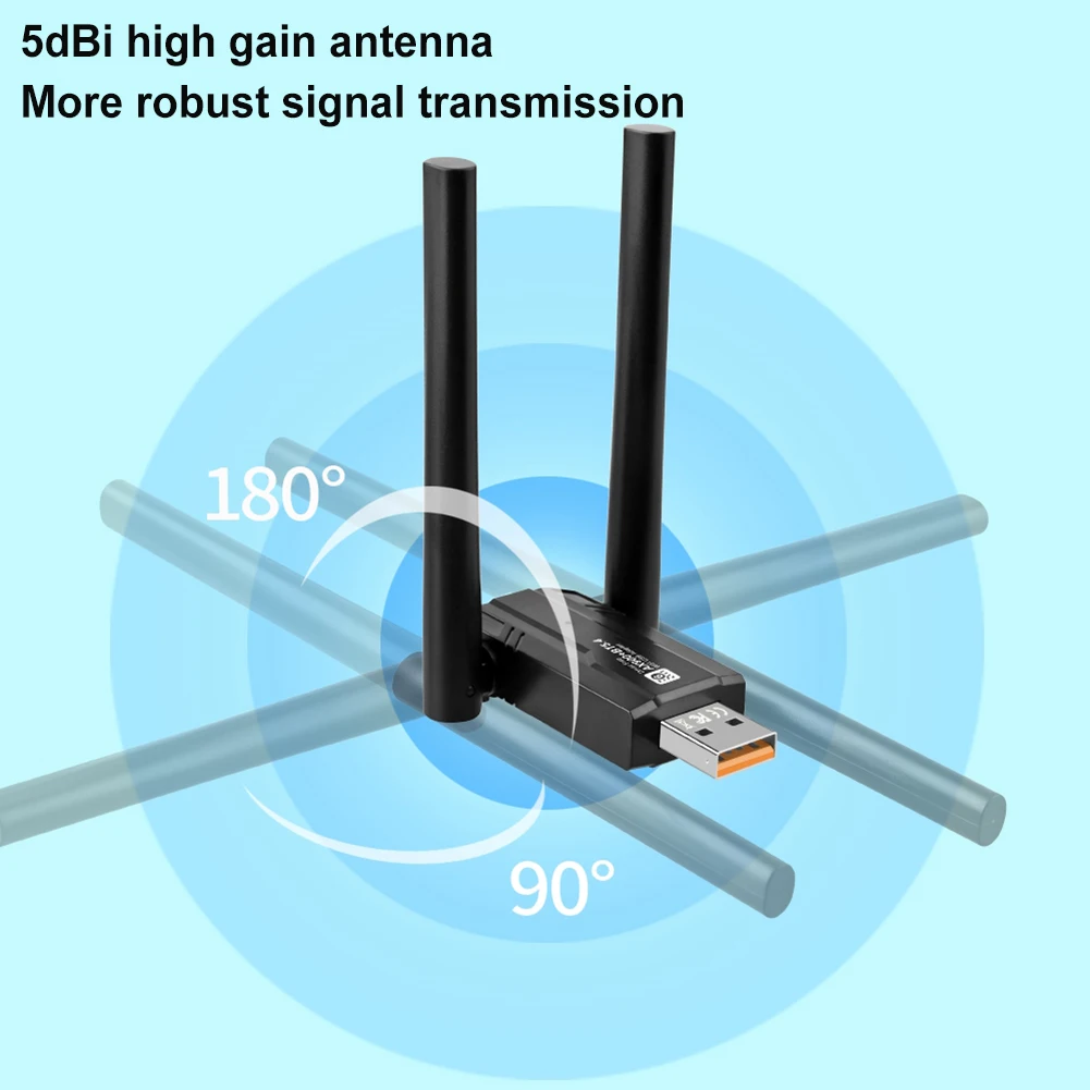WiFi6 스마트 네트워크 카드 블루투스 호환 5.4 드라이버가 필요 없는 무선 네트워크 카드 900Mbps 2.4G&5GHz 노트북용 Windows 10 11