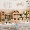 Castle Shape Children's Bookshelf,Kids Toy StorageOrganizer Kids Bookcase Display CaseMultifunctional Storage Cabinet Bookshelf 4