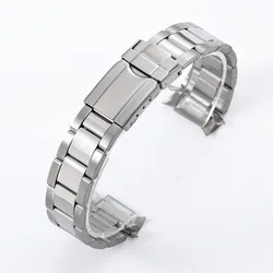 Universal Stainless Steel Folding Buckle Sports Watchband Strap - 22mm (Silver)