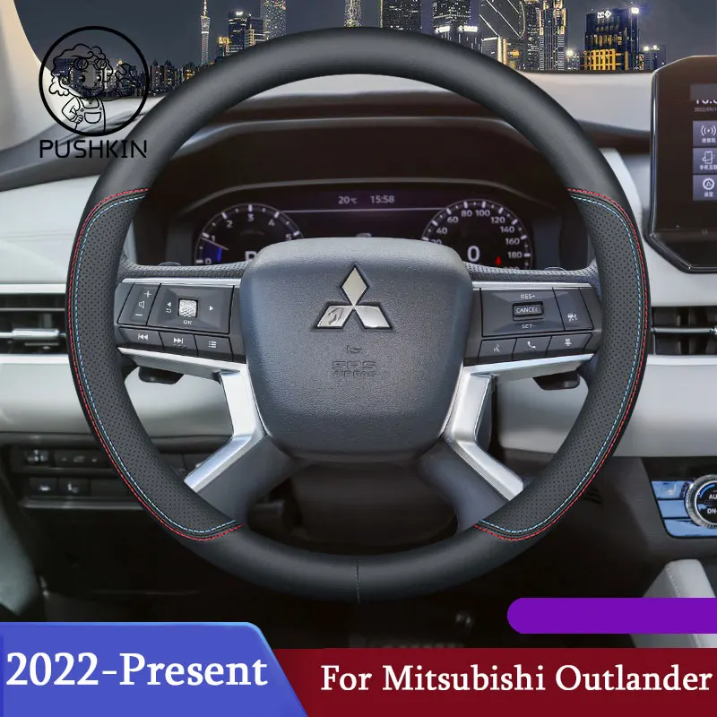 Automobile Leather Hand Sewn Steering Wheel Cover For Mitsubishi Outlander  Accessories 2022-2023 Interior Protection Decoration - AliExpress