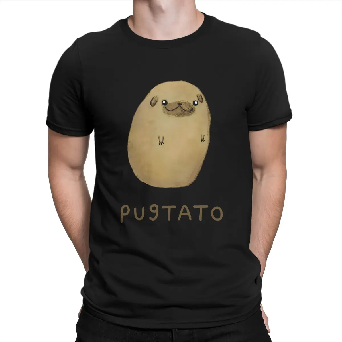 

Уникальная футболка Pugtato, футболка для отдыха, женская футболка для взрослых