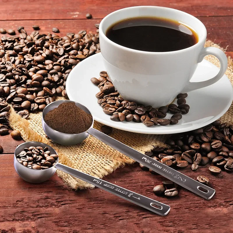 Kitchen Measuring Spoons Stainless Steel 15ml 30ml Coffee Scoop Long Handled Metal Measure Spoon 1Pc