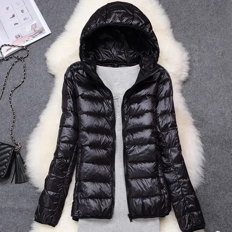 Women's Ultra Lightweight Packable Hooded Down Jacket - Available in 15 Vibrant Colors, Plus Sizes