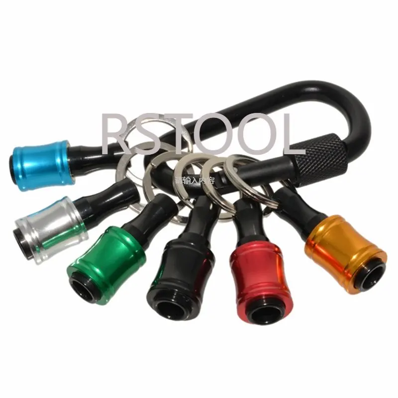1/4inch Hex Shank Aluminum Alloy Screwdriver Bits Holder Extension Bar Drill Screw Adapter Quick Release Keychain Easy Change 3pcs set magnetic electric screwdriver bit holder adapter quick release hex shank extension bar socket screw driver drill bit