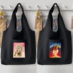 Woman Bag Shopping Bag Handbag Commuter Large Capacity Shoulder Bag Casual Funny Retro Pattern Printing Lady Vest Bag Tote Bag