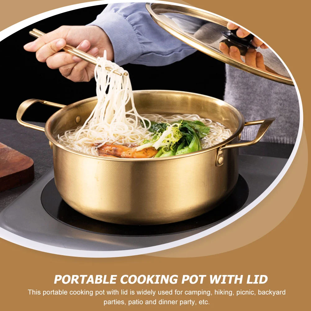 Stainless Steel Pot Ramen Cooker Sauce Pan Lid for Camping Instant Noodles and Milk stainless steel stock pot stainless steel oil pot stainless steel soup pot ramen noodles cooking pot stainless steel cooking pot
