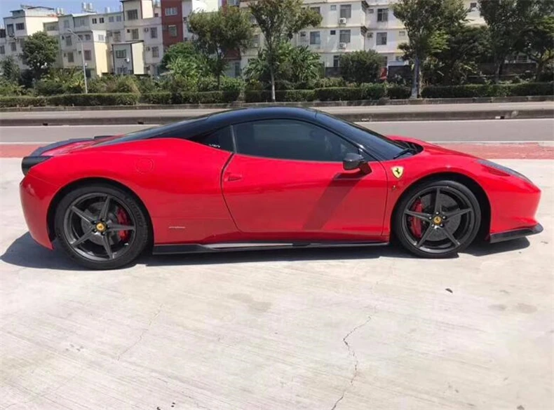 For Ferrari 458 2011-No High Quality REAL Carbon Fiber Front Lip Splitters Rear Diffuser Bumper Body Side Skirt Kit Spoiler - - Racext 44