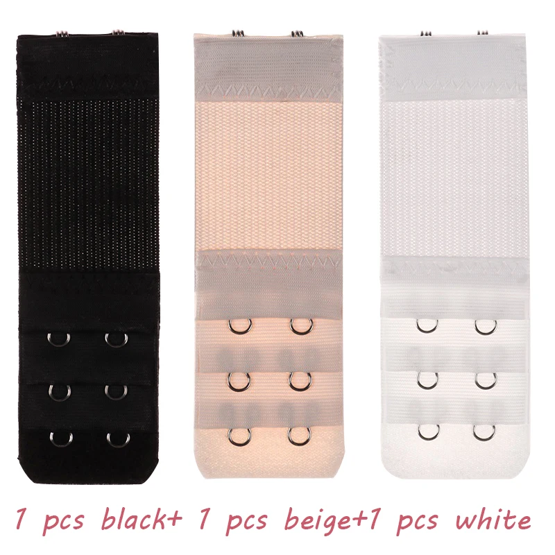 3pcs 2/3 Hook Bra Extender For Women's Elastic Bra Extension Strap Hook Clip Expander Adjustable Belt Buckle Intimates