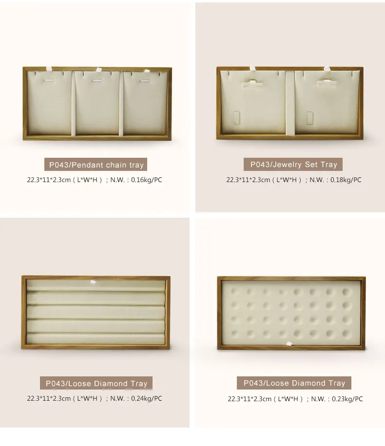 Oirlv Schmuckständer aus Holz, Juwelier-Aufbewahrungsbox mit Mikrofasereinsatz, Anhänger, Kette, Präsentationsständer, Halter, Ring-Organizer – Detail 11