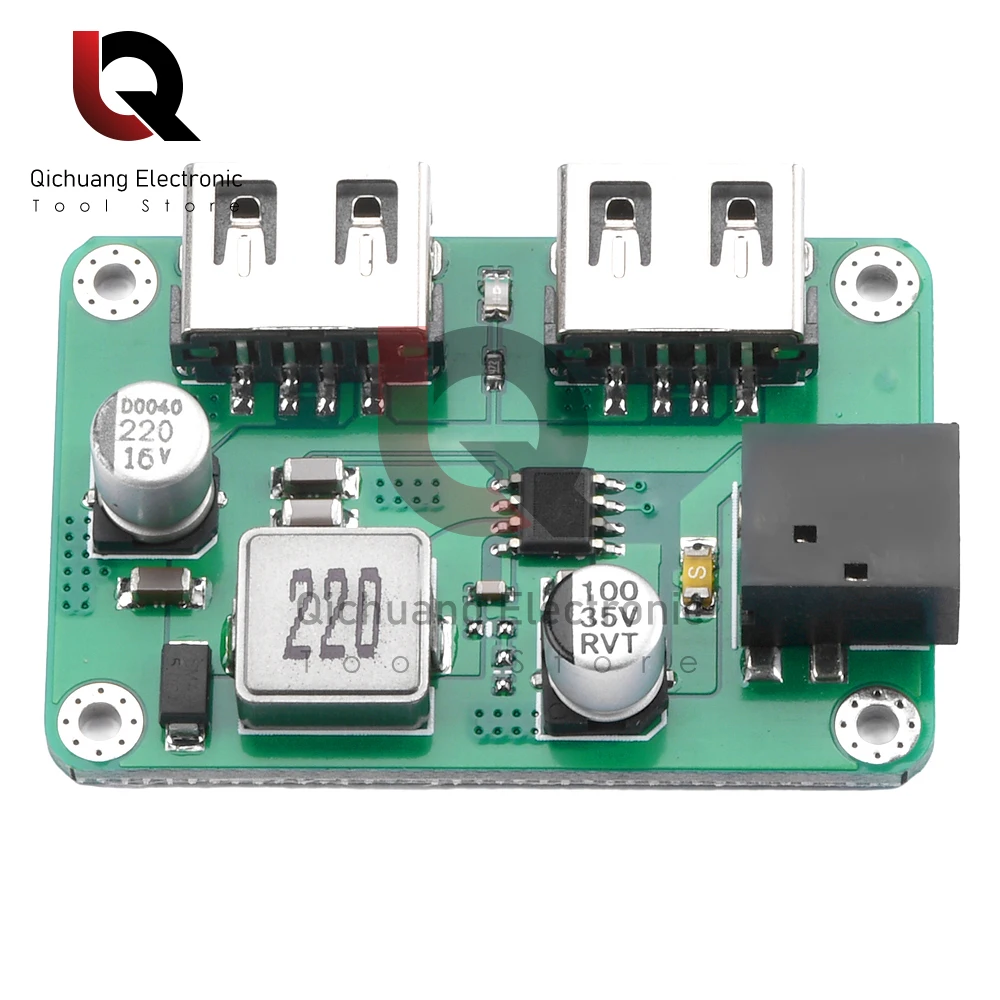

DC9V 12V 24V to 5V3A Понижающая плата для зарядки мобильного телефона Двойной USB-выход Понижающий зарядный модуль с защитой от короткого замыкания