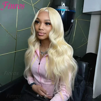 30 Inch Blonde Body Wave Lace Front Human Hair Wig 13x6 HD Lace Human Hair Wig 613 Pre Plucked 13x4 Lace Full Frontal Wigs 200% 1