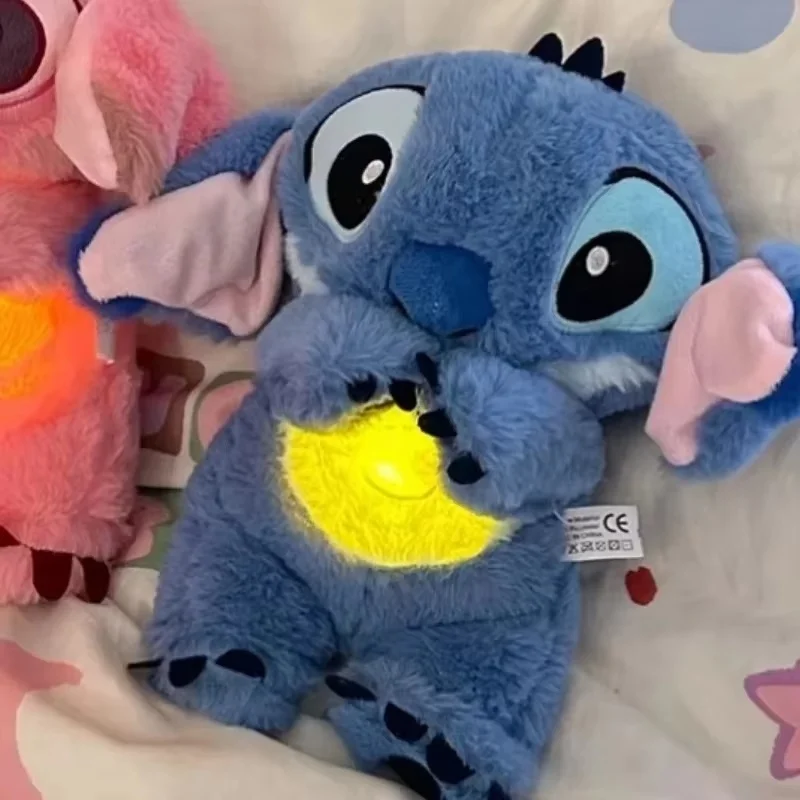 In Stock Disney Stitch Breathe Led Music Plush Doll Action Figure Lilo Stitch Doll For Baby Sleeping Accompany Toys Cute Gifts 2