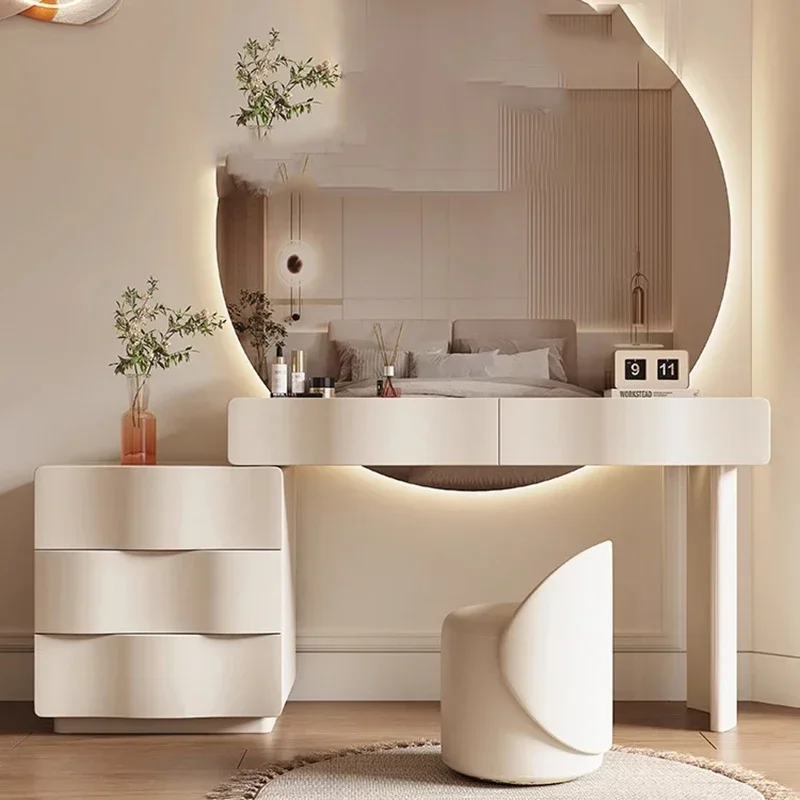 Solid Wood Dressing Table Mirror with Drawer for Bedroom Girls
