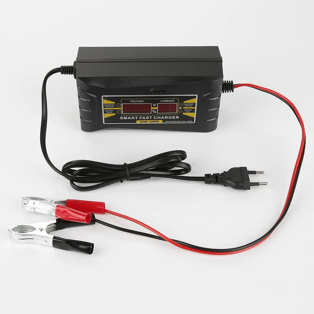 

Full Automatic 12V 6A Car Battery Charger LCD Display EU Plug US Plug Lead Acid/GEL LCD Display Battery Charger Auto Charging