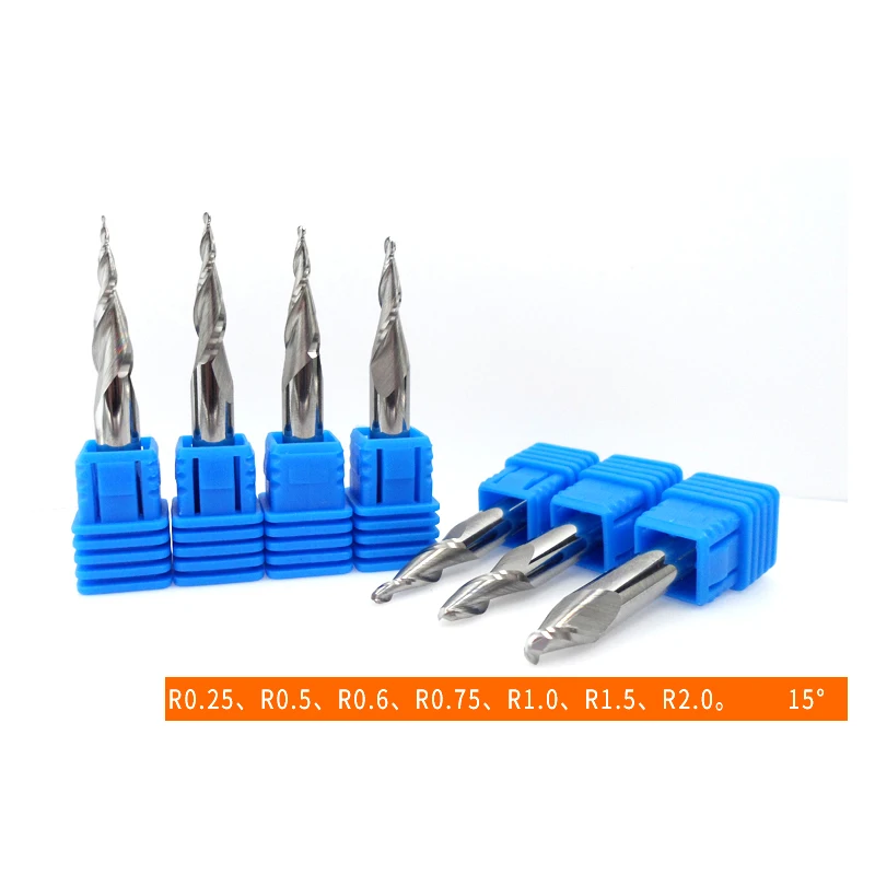 Taper Ball Nose End Mill 30° 20° 6 Shank Tungsten Steel Ball End Milling Cutter CNC Aluminum Woodworking Engraving Bit slab milling cutter