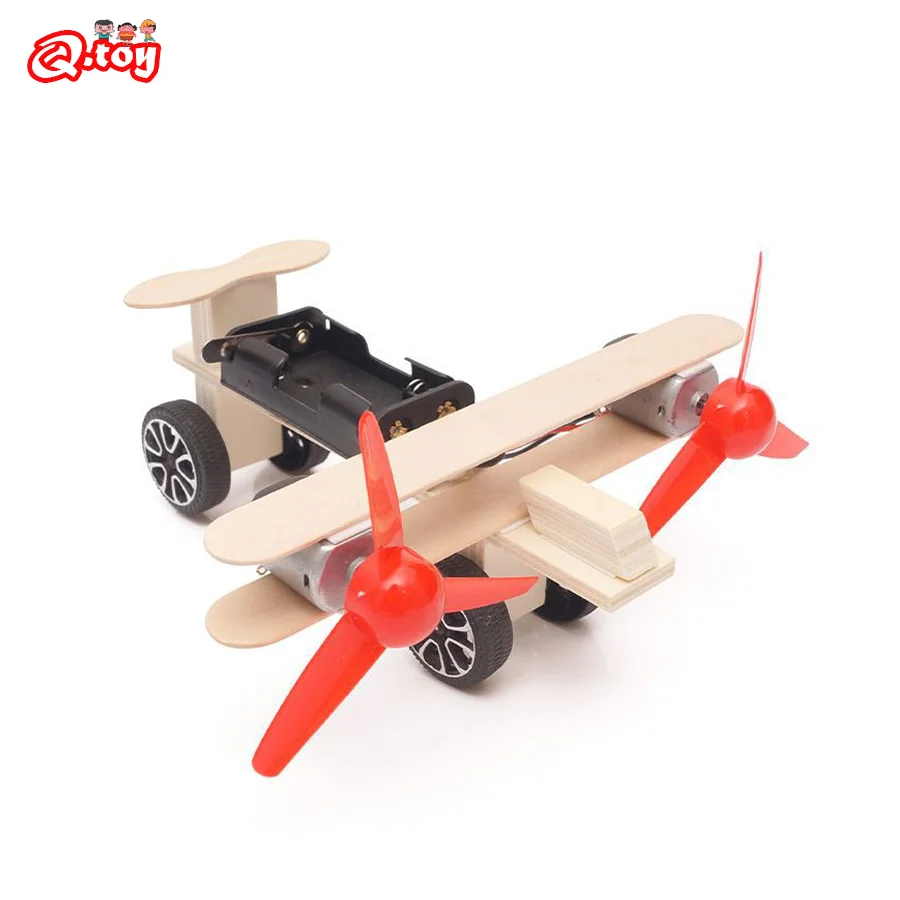 

DIY Twin-engine Taxiing Aircraft STEM Technologia Science Experimental Tool Learning Educational Wooden Puzzle Games for Kids