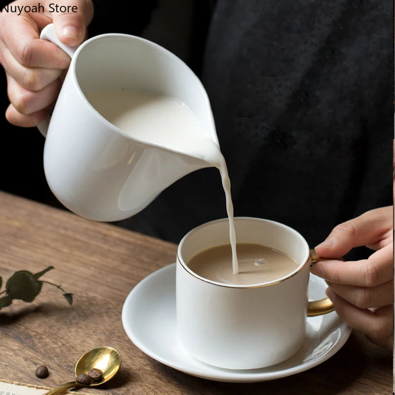 食器 MiLk Sharp-nosed Ceramic 450ml Milk Tank with Milk Pull Flower Cup Milk