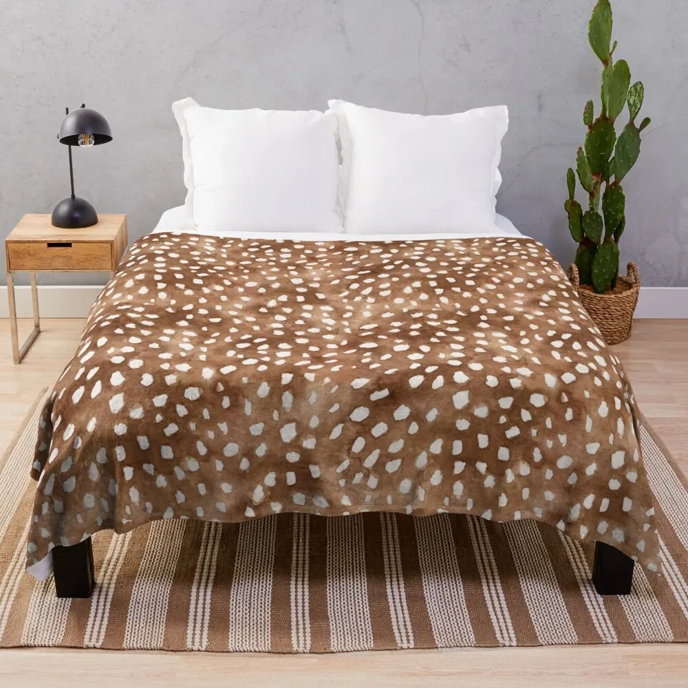 

Boho Woodland Watercolor Deer Spots Throw Blanket Weighted Single Blankets