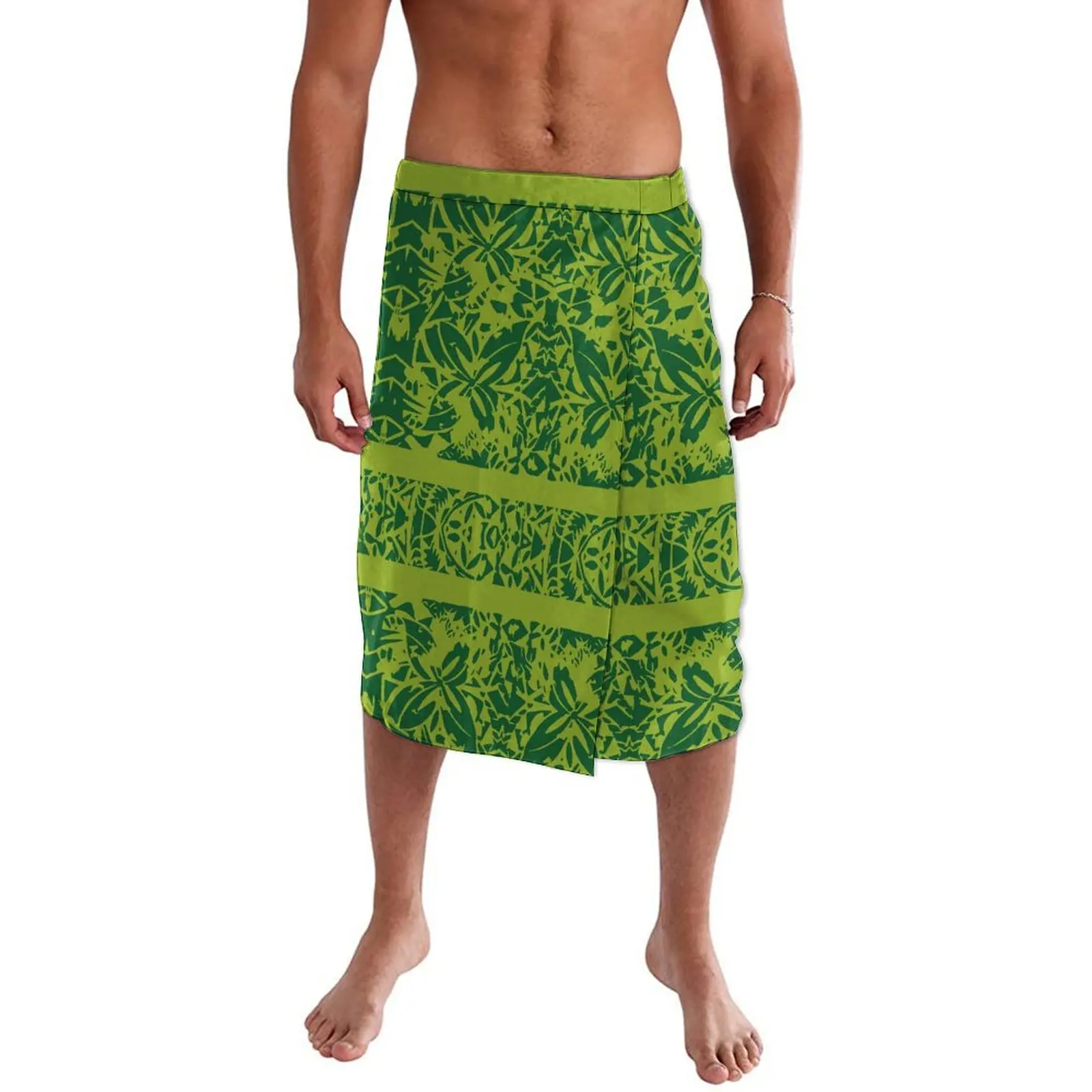 Men's Wrap Dress Polynesian Islands vintage art print casual apron Lavalava Ie Faitaga