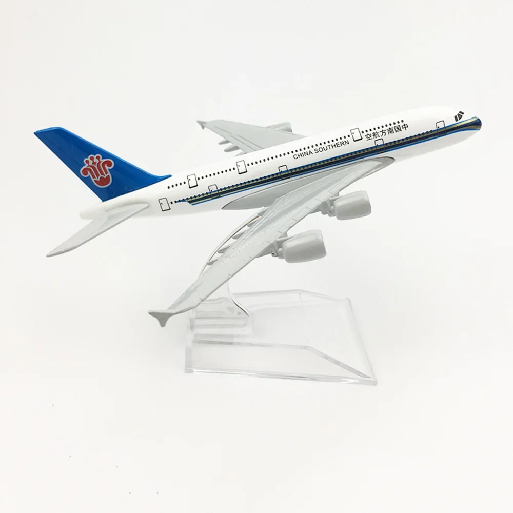 

Летательный аппарат из сплава в масштабе 1/400, самолет Аэробус A380 China South Airlines 16 см, модель самолета, игрушки, украшение, коллекция подарков для детей
