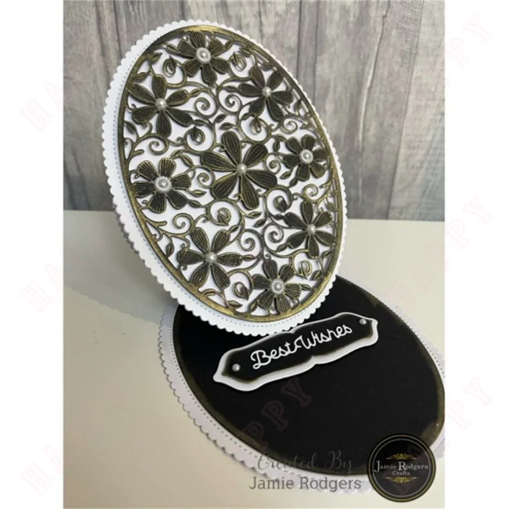 데클 가장자리 및 스티치 타원형 다이, 금속 절단 다이, DIY 스크랩북 종이 카드 장식 공예 엠보싱 템플릿, 신제품