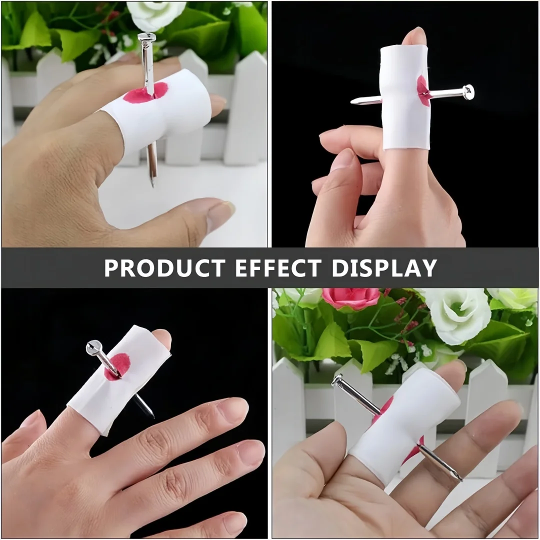 5pc Lebensechte Spezielle Finger Piercing Nagel Blut Streich Spielzeug Gefälschte Nagel Durch Finger Trick Spielzeug Magie Prop Party Scary blutige Magie – Detail 8