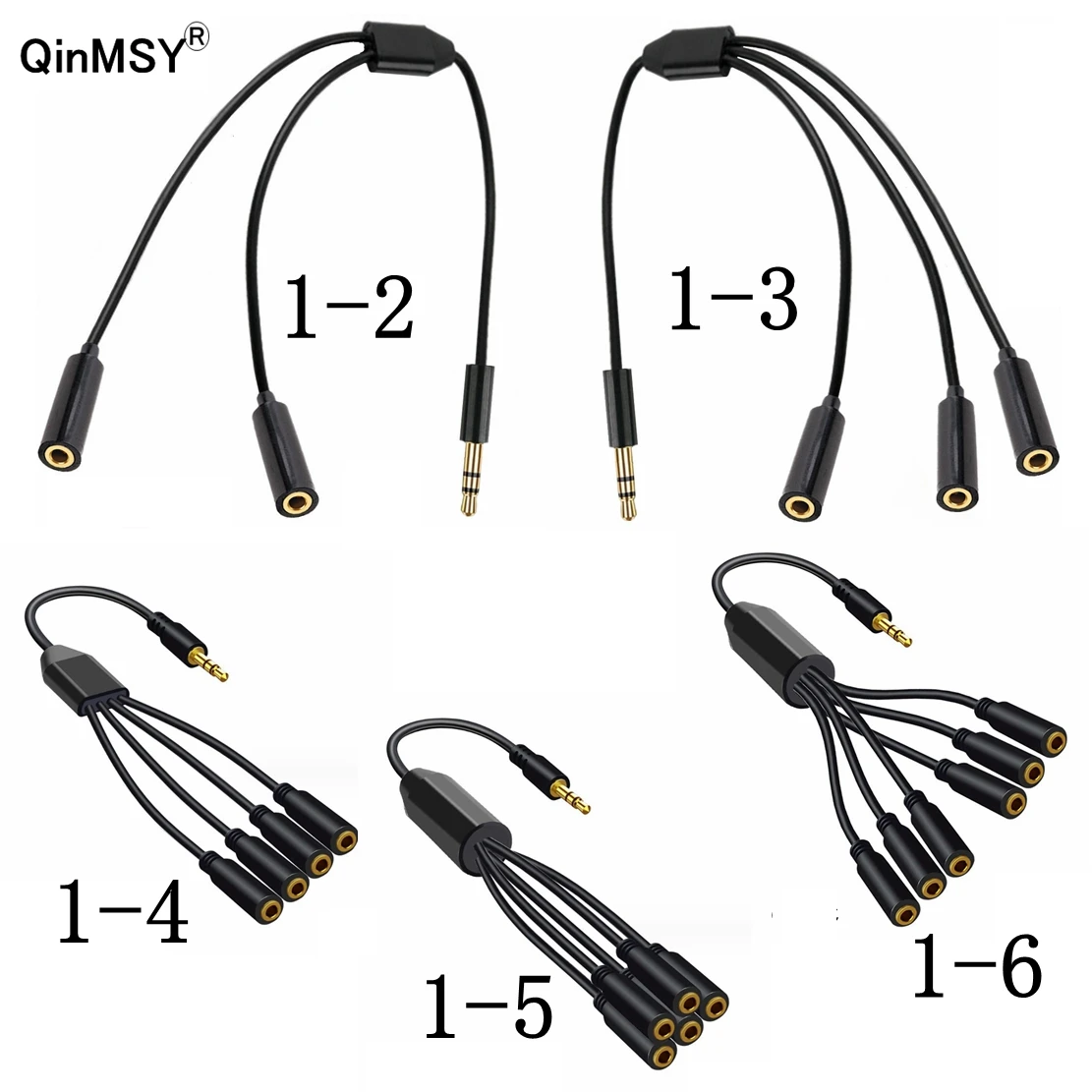 Splitter Audio Cavo Da 3.5Mm 3.5Mm 3 Femmina A Maschio Jack Da 1 A 2 3 4 5 Adattatore Cavo Aux Per Iphone Samsung Lettore Mp3 Cuffie