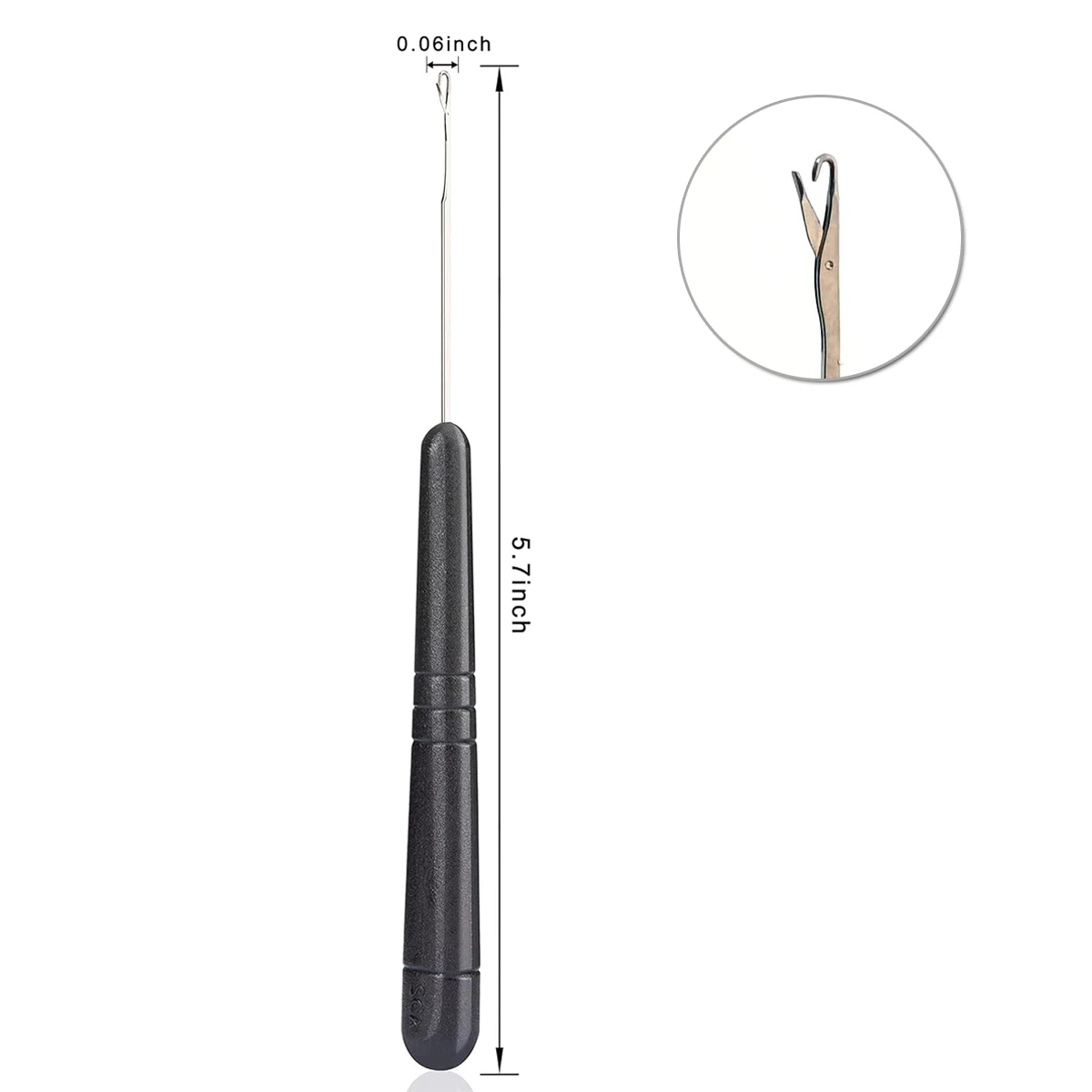 Crochet Hooks Hair Extensions Tool 1Pc Plastic Latch Hook Hair Crochet Hook Bent Latch Crochet Needle For Hair Extension