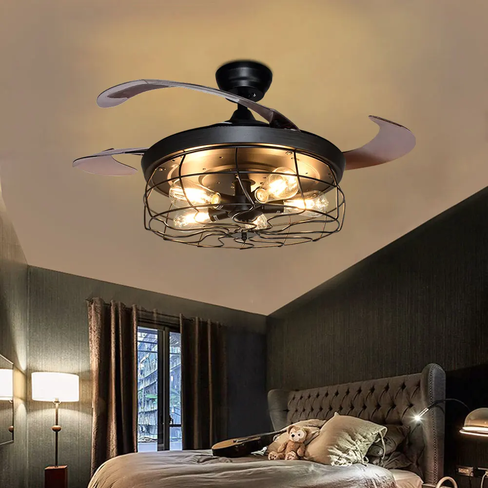 Depuley Ventilateur De Plafond 132 Cm Avec Lumière : Ventilateurs De Plafond En Noyer Avec 5 Pales, Double Finition Réversible, Ventilateur De Plafond Rustique Avec Télécommande Pour Salon, Extérieur