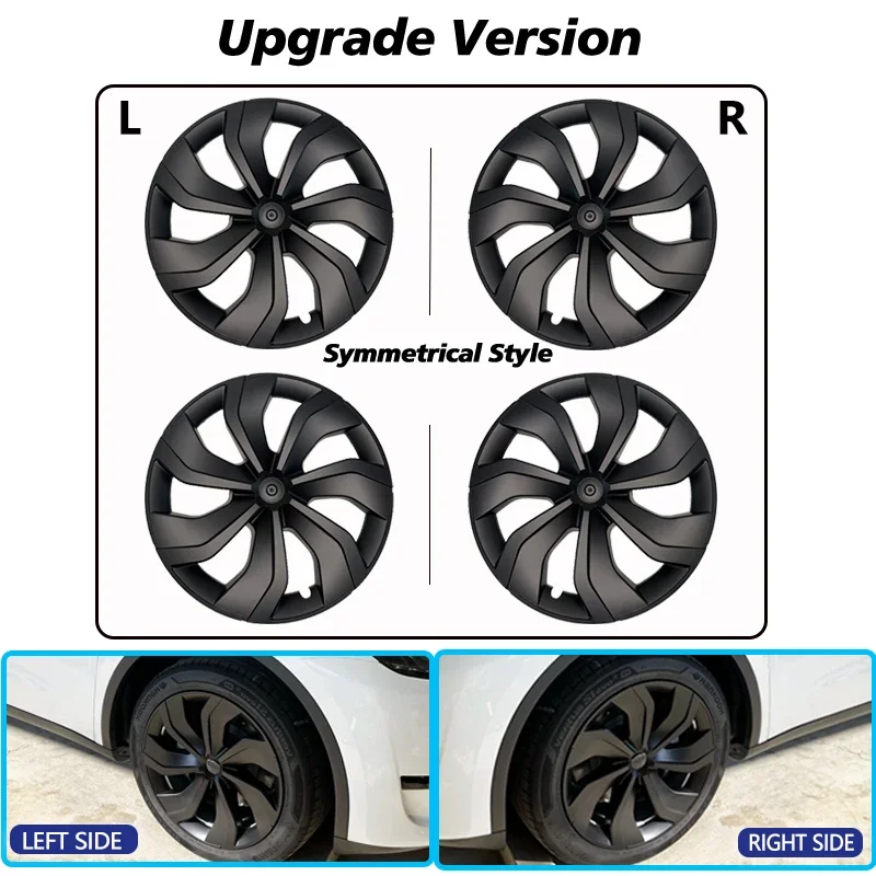 Wheel Hub Covers Caps 4PCS Hub Cap Performance Replacement Wheel Cap Automobile Hubcap Full Rim Cover Accessories For Tesla Model Y 19 Inch