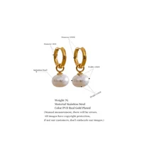 Yhpup High Quality Imitation Pearls Drop Stainless Steel Golden Korean Hoop Earrings Charms Fashion Jewelry Bijoux Femme Gift - Image 5