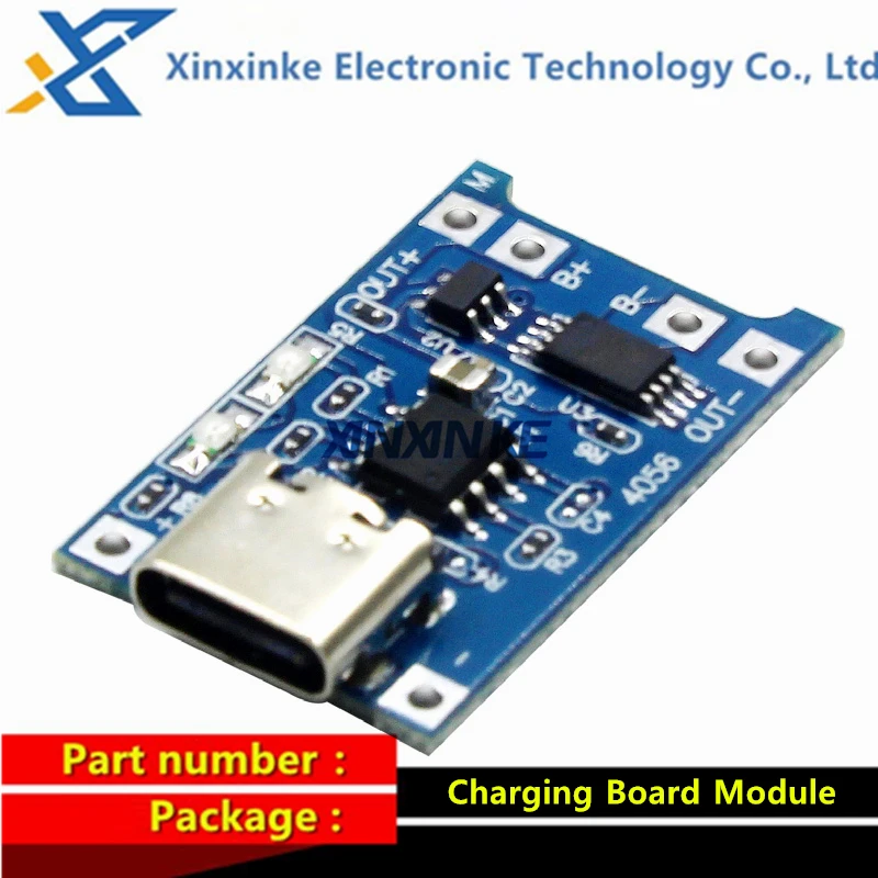 

TP4056 1A Lithium Battery Charging Board Module TYPE-C USB Port Charging Protection 2-in-1