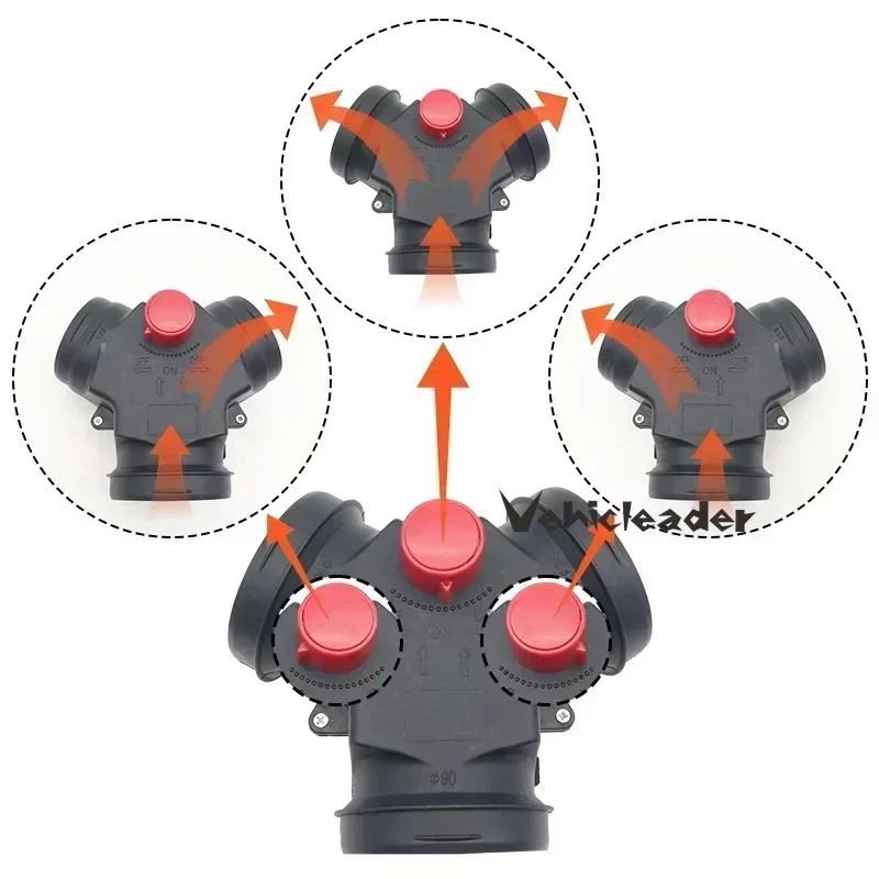 90mm Vavle Flap Parking Air Diesel Heater Vent Ducting Exhaust Pipe Joiner Connector Elbow Pipe Outlet for Eberspacher Webasto