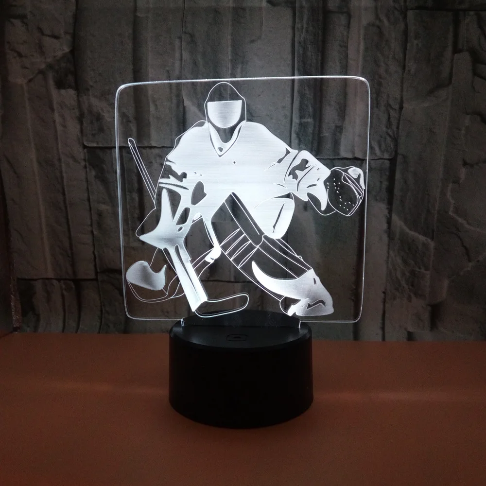 

Ice Player 3d Lamp Hockey Player Colorful Touch 3d Visual Desk Lamp Creative Gift Atmosphere Led Table Lamps