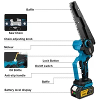 8 Inch Brushless Electric Saw With Oil Can Woodworking Handheld Pruning Chainsaw Garden Cutting Tool For Makita 18V Battery 2