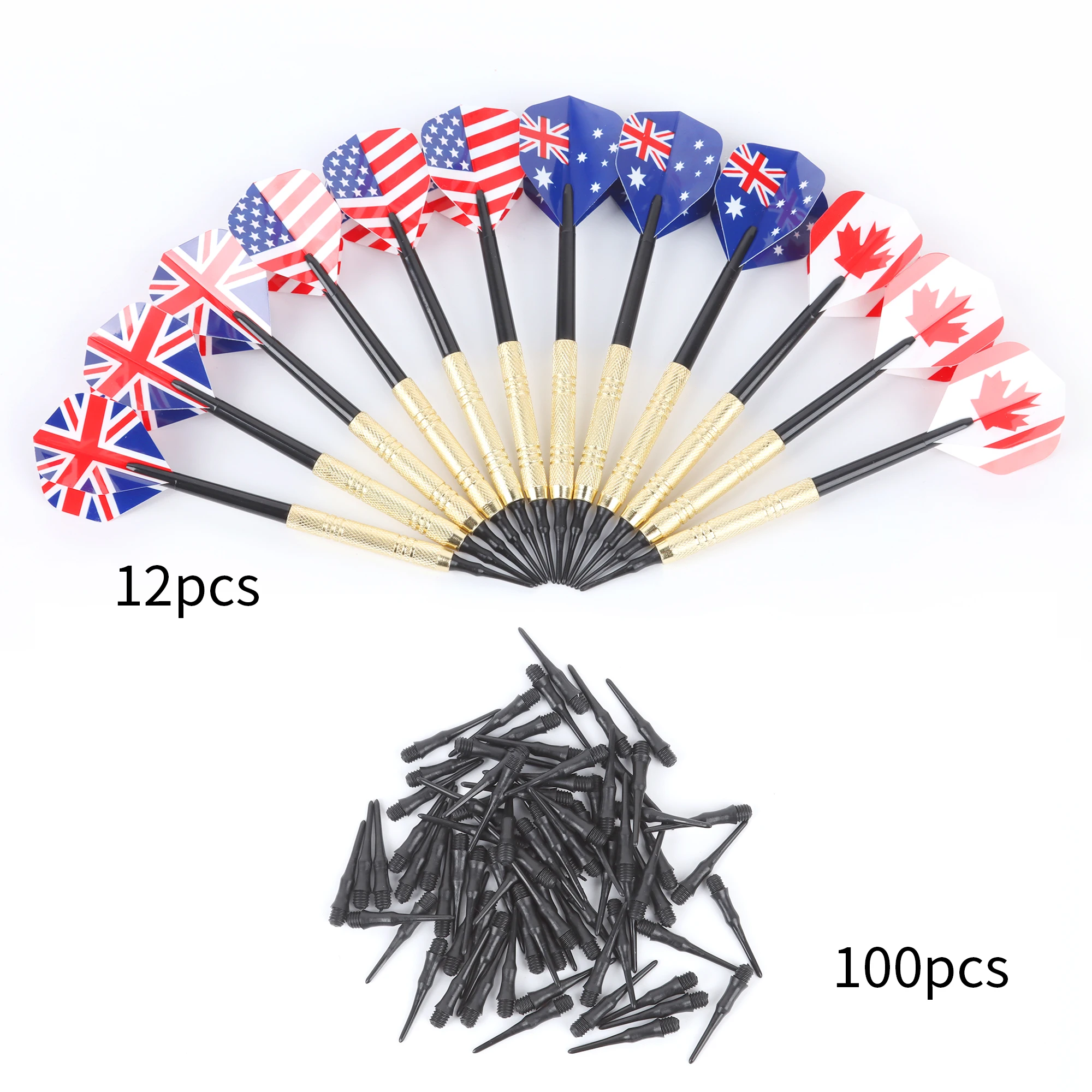 Best Selling 12 Pcs Darts Professtional 4g Safety Soft Tipped Darts 36 Plastic Tips 174g Electronic Dartboard Target Accessories