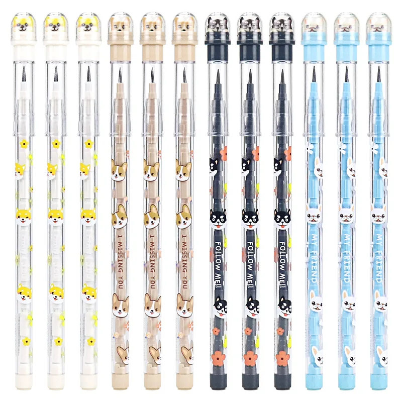 Kawaii Puppy Dogs Muti-heads Pencils With Eraser Children's Writing Constant Bullet Pencils Stationery 5