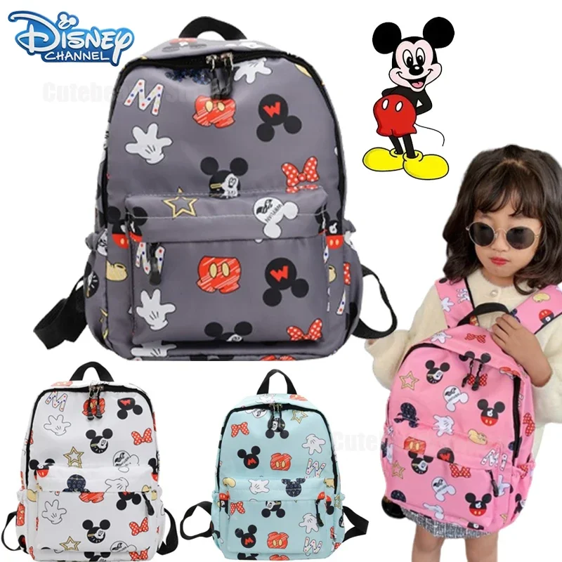 Disney Mickey Kids Backpack New Cute Cartoon Pattern Fashion Boys Girls Stationery Snack Textbook Schoolbag Outdoor Travel Gifts