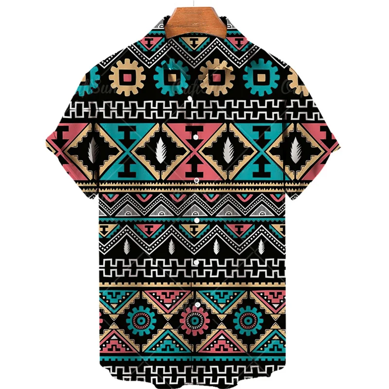 thumbnail image 1 of Camisas lisas de patchwork para hombre, ropa sencilla con estampado 3D, camisas hawaianas de playa, blusas Y2K de manga corta, ropa vintage, blusa con solapa, 1 of 5
