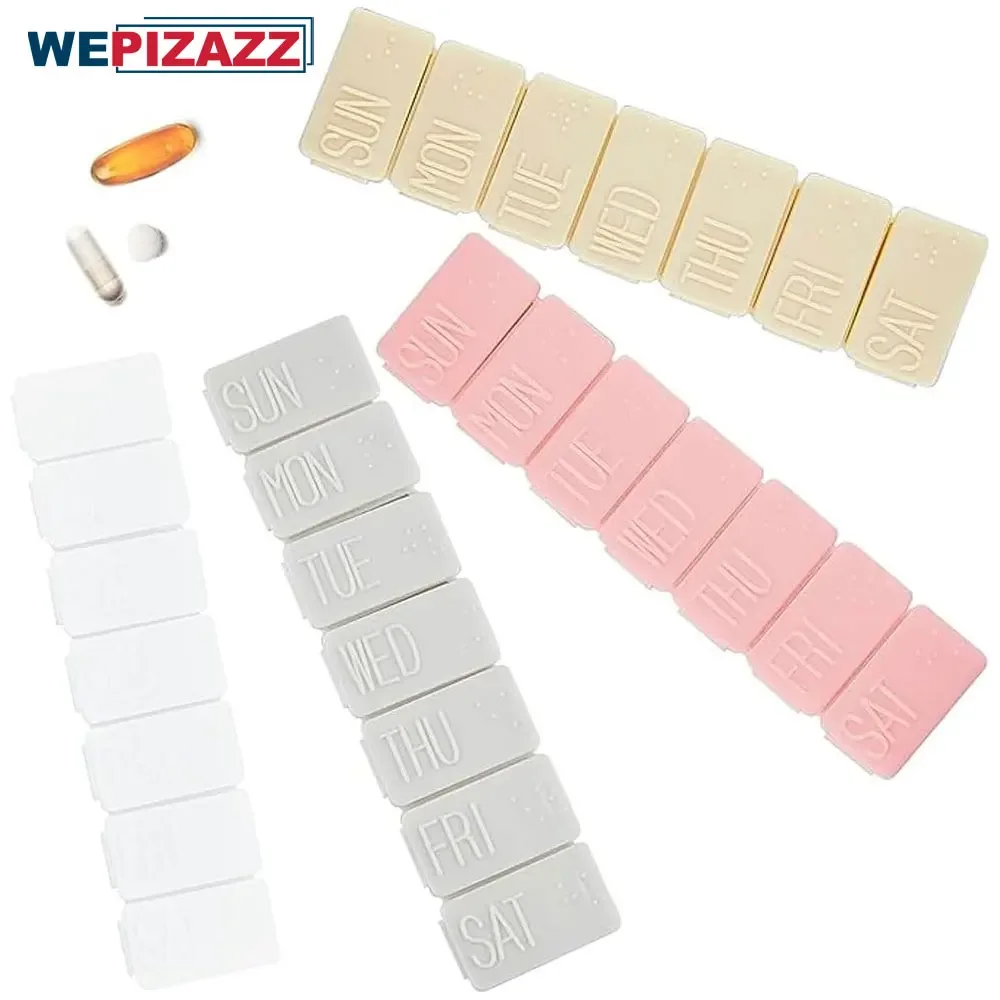 Compact 7-Day Travel Pill Organizer for Vitamins and Supplements