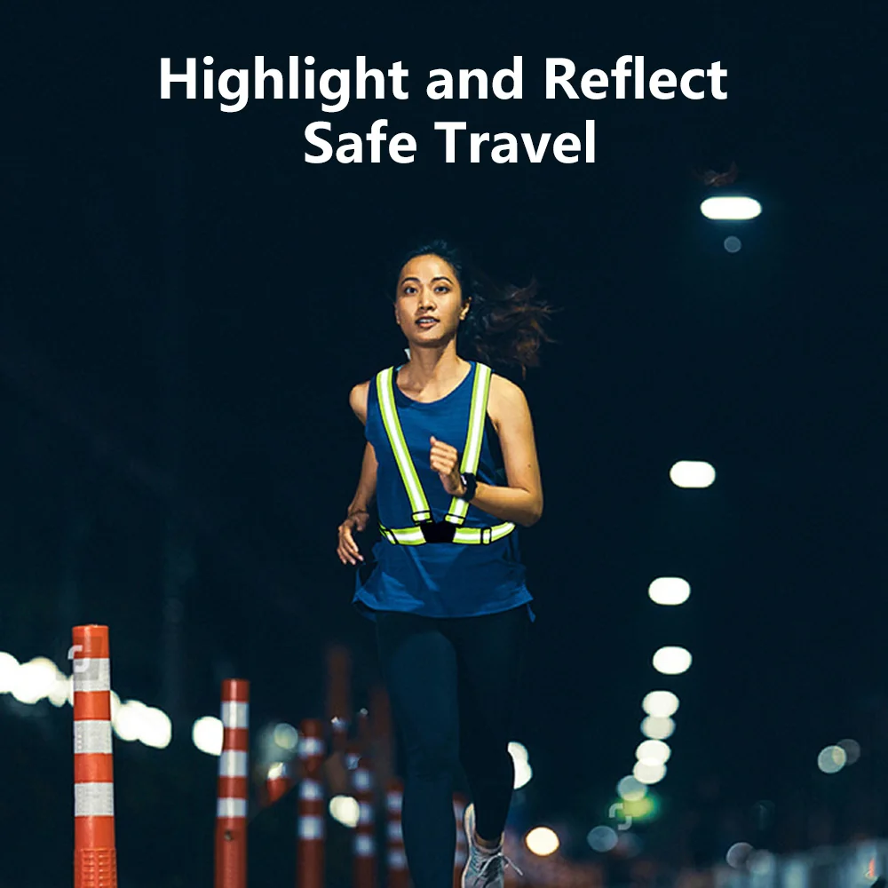 Highlight Reflective Straps Night Running Riding Clothing reflective safety vest Adjustable Safety Vest Elastic Band Belt for Adults and Children