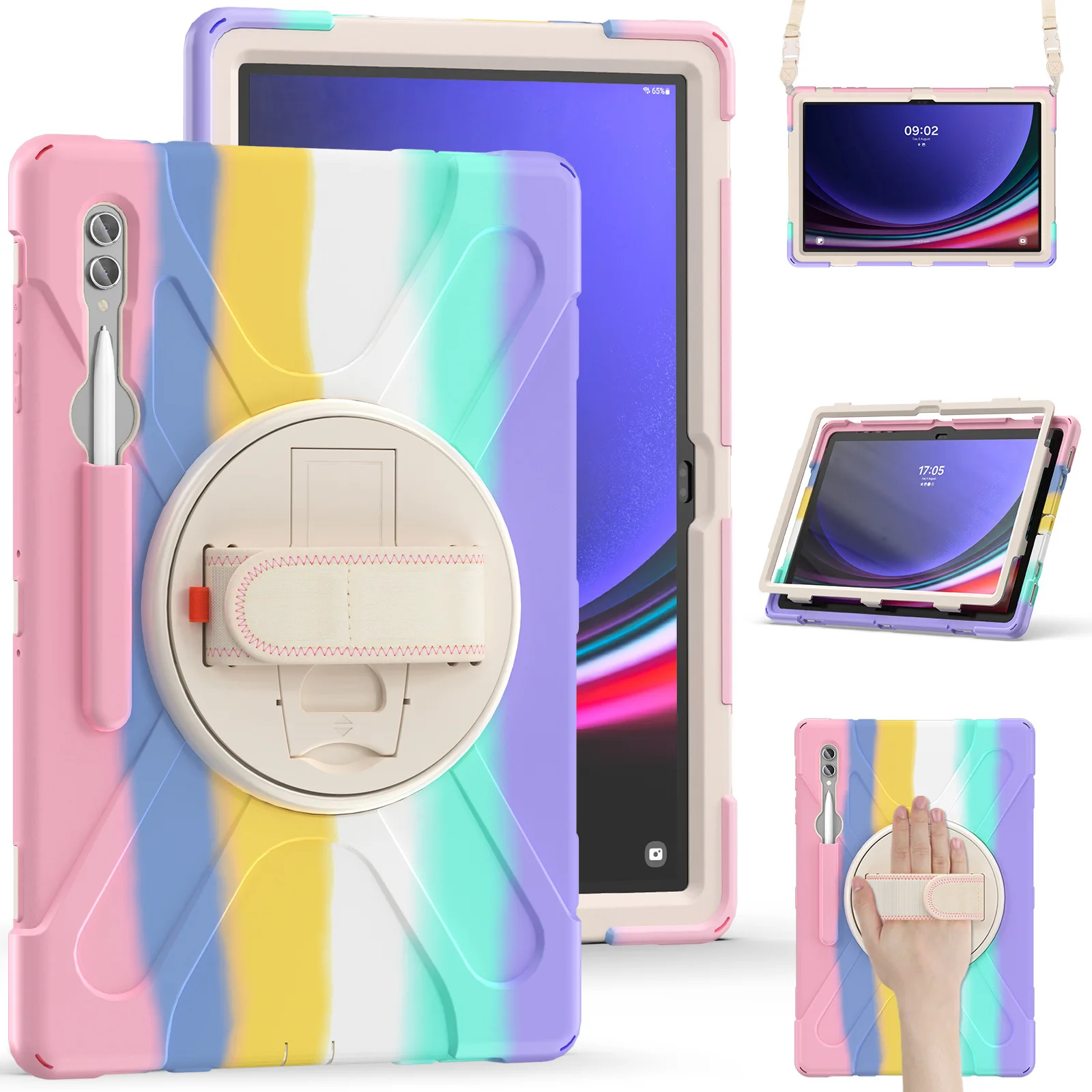 360° Rotation Shockproof Kids Silicone Tablet Stand Cover